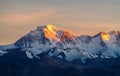 Makalu Peak sunset of Himalaya mountains in Shigatse city Tibet Autonomous Region, China Royalty Free Stock Photo