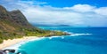 Makapu\'u Beach as seen from nearby scenic viewpoint, Oahu, Hawaii