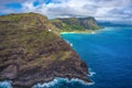 Makapuu Lighthouse and hiking trail Oahu, Hawaii Royalty Free Stock Photo