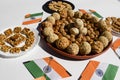 Makar Sankranti festival special sweets made of Jaggery and sesame seeds,peanuts,amaranth seeds, puffed rice. Uttarayan food Til