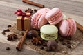 Makaroons and spices Royalty Free Stock Photo