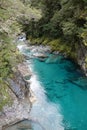 Makarora River`s Blue Pools on Haast Pass New Zealand Royalty Free Stock Photo