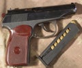 Makarov pistol ammunition Royalty Free Stock Photo