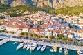 Makarska. Aerial view of Town of Makarska waterfront Riva Royalty Free Stock Photo