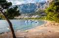 Makarska beach scenic in Croatia