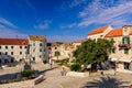 Makarska cityscape. Historic city centre with traditional buildings