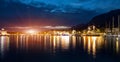 Makarska Riviera in Croatia at night Royalty Free Stock Photo