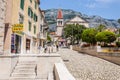 Medieval Old Town street. St MarkÃ¢â¬â¢s Church. Makarska, Dalmatia, Croatia. Royalty Free Stock Photo