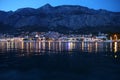 Makarska town night, Croatia Royalty Free Stock Photo