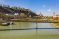 Makartsteg bridge on the Salzach river in Salzburg, Austria Royalty Free Stock Photo