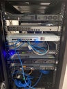 Makassar-Indonesia, 2022-12-22: internet network server rack consisting of router and storage