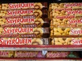 Makassar- Indonesia, 2022-12-13. silverqueen chocolate bars displayed in the storefront Royalty Free Stock Photo
