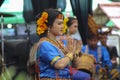 beautiful face of a traditional female dancer