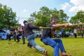 Makassar, September 11, 2022. Intern students are having tug of war competition