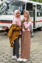 Two Muslima girls in Makassar, South Sulawesi, Indonesia Royalty Free Stock Photo