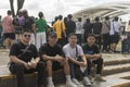 Makati, Metro Manila, Philippines - A group of young friends at the Bobapalooza event, a music festival