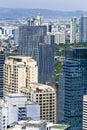 Makati, Metro Manila, Philippines - Buildings of Makati`s Central Business District and Fort Bonifacio further away. Royalty Free Stock Photo