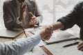 Make agreements with business partners, Success in negotiating and entering into business contracts, Meeting commitments in a Royalty Free Stock Photo