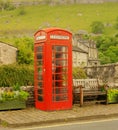 Make a Call, phone booth,Kettlewell. Royalty Free Stock Photo