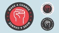 Make a change insignia stamp. Vector certificate icon.