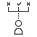 Make decision line icon, development and business