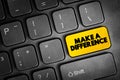 Make A Difference text button on keyboard, concept background Royalty Free Stock Photo