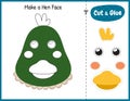 Make a duck face funny game for kids. Cut and glue educational activity page Royalty Free Stock Photo