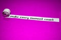 Make every moment count text, Inspiration, Motivation and business concept on purple torn paper