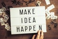 Make Idea Happen on Lightbox Royalty Free Stock Photo
