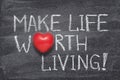 Make life worth heart Royalty Free Stock Photo