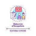 Make list of occupations concept icon