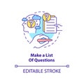 Make list of questions concept icon Royalty Free Stock Photo