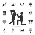 Make a marriage proposal icon. Detailed set of signs and elements of love icons. Premium quality graphic design. One of the collec
