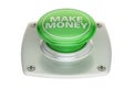Make money green button, 3D rendering Royalty Free Stock Photo
