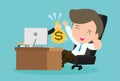 Make Money Online. Business Concept vector Illustration. happy businessman Earn money online. Royalty Free Stock Photo