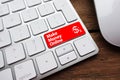 Make money online concept with text written on enter key of a white computer keyboard Royalty Free Stock Photo