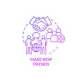 Make new friends purple gradient concept icon