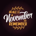 Make it a november to remember.