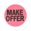 Make offer garage sale sticker Royalty Free Stock Photo
