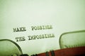 Make possible the impossible text Royalty Free Stock Photo