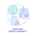Make real people priority blue gradient concept icon