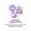 Make real people priority concept icon