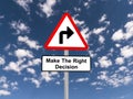 Make the right decision sign