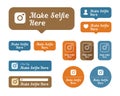Make selfie here Icons and stickers set