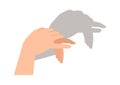 Make shadow hand animals flat icon Turkey silhouette