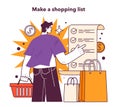 Make shopping list to decrease your spendings. Risk management Royalty Free Stock Photo