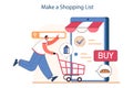Make shopping list to decrease your spendings. Risk management Royalty Free Stock Photo