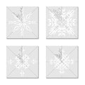 Set of snowflake cutting schemes Royalty Free Stock Photo