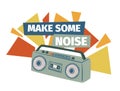 Make some noise, old school magnetophone disco Royalty Free Stock Photo