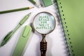 Make Space for What Matters. Minimalist Motivation Concept with Magnifying Glass and Stationery Royalty Free Stock Photo